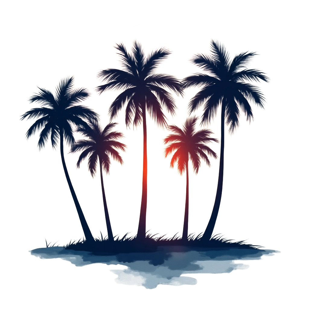 Tropical Island Silhouette